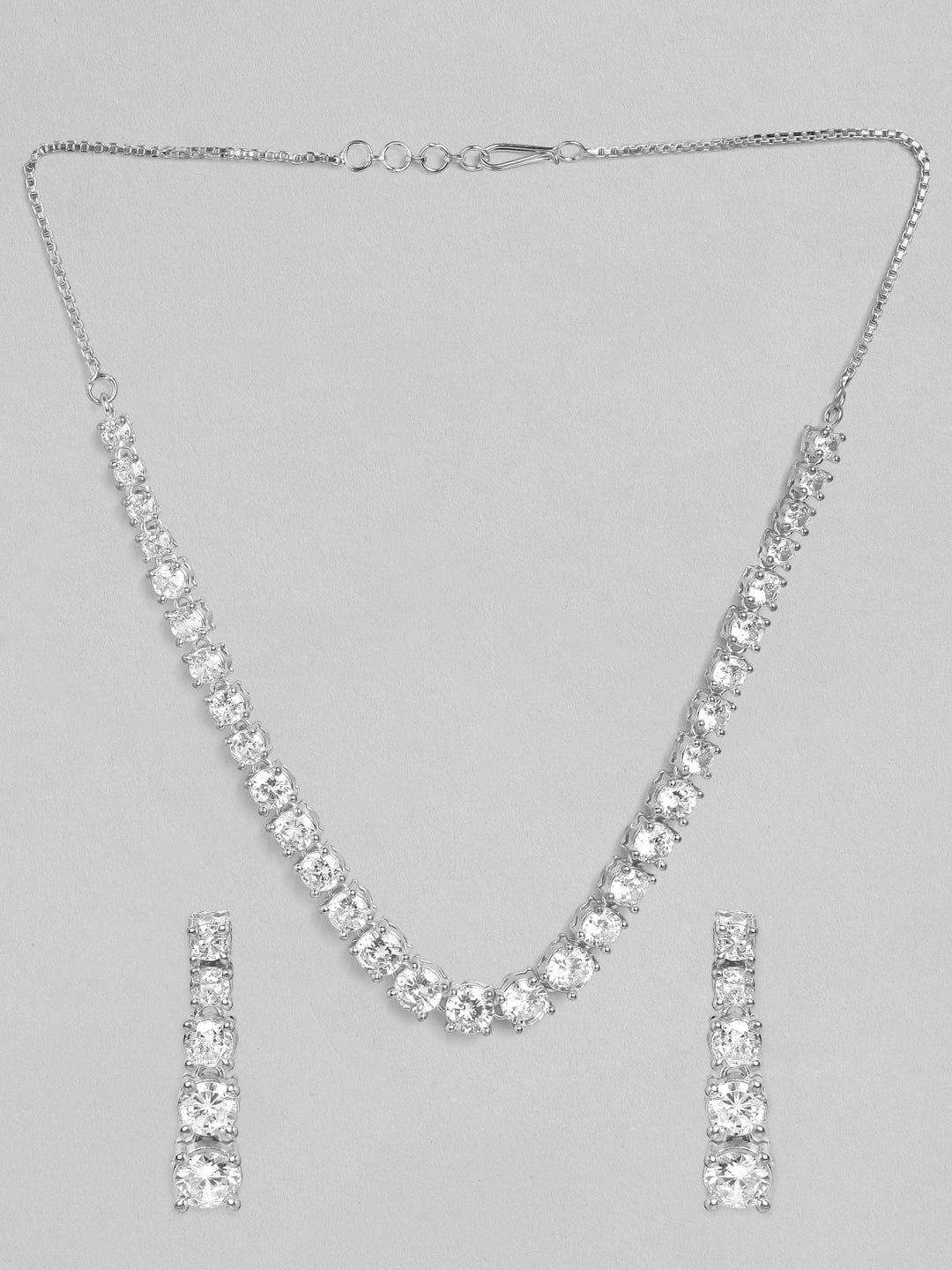 Dainty Zircon Adjustable tennis necklace set