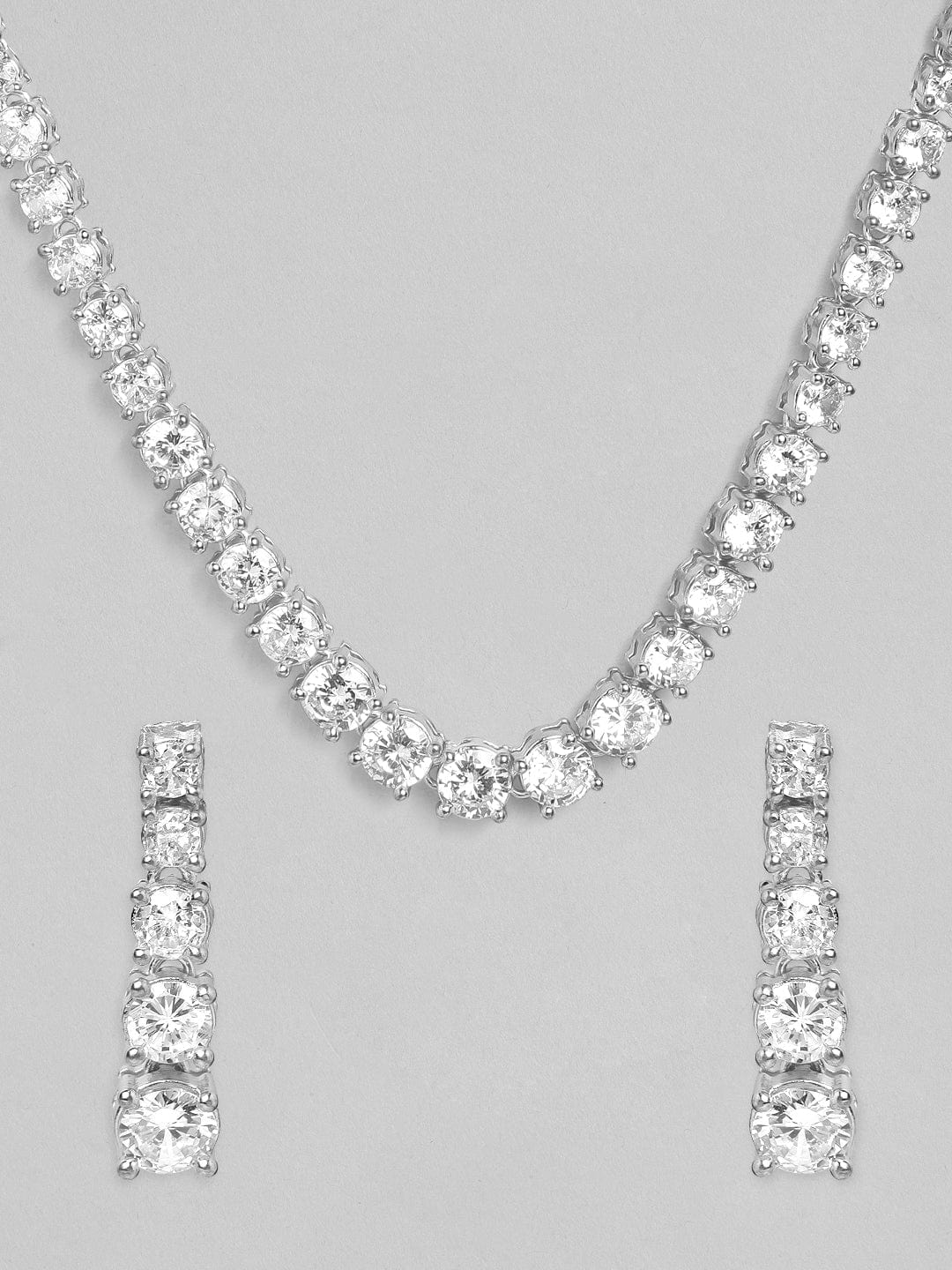 Dainty Zircon Adjustable tennis necklace set