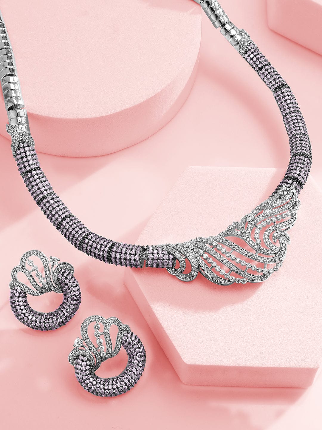 American Diamond Zirconia Necklace Set