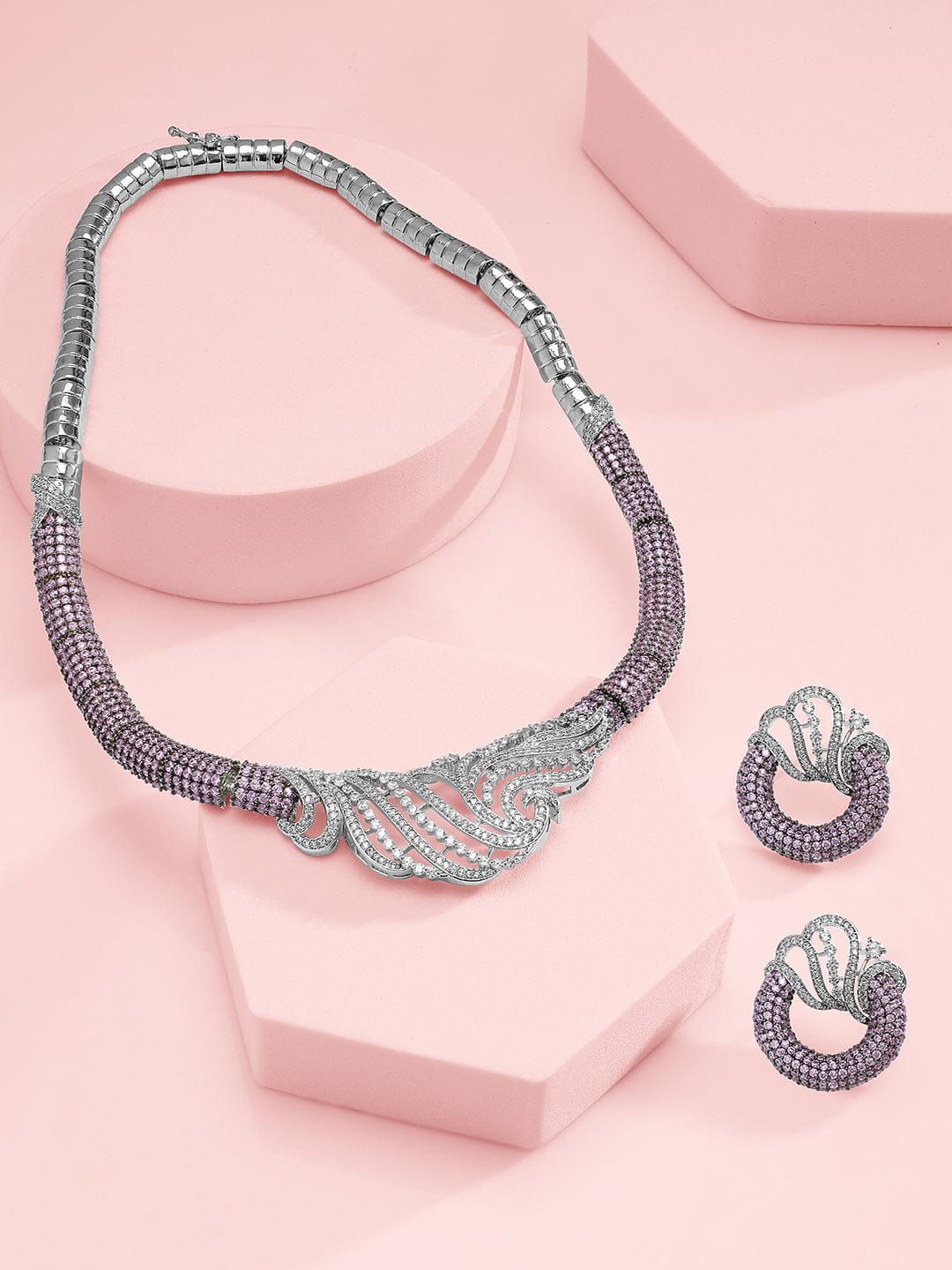 American Diamond Zirconia Necklace Set