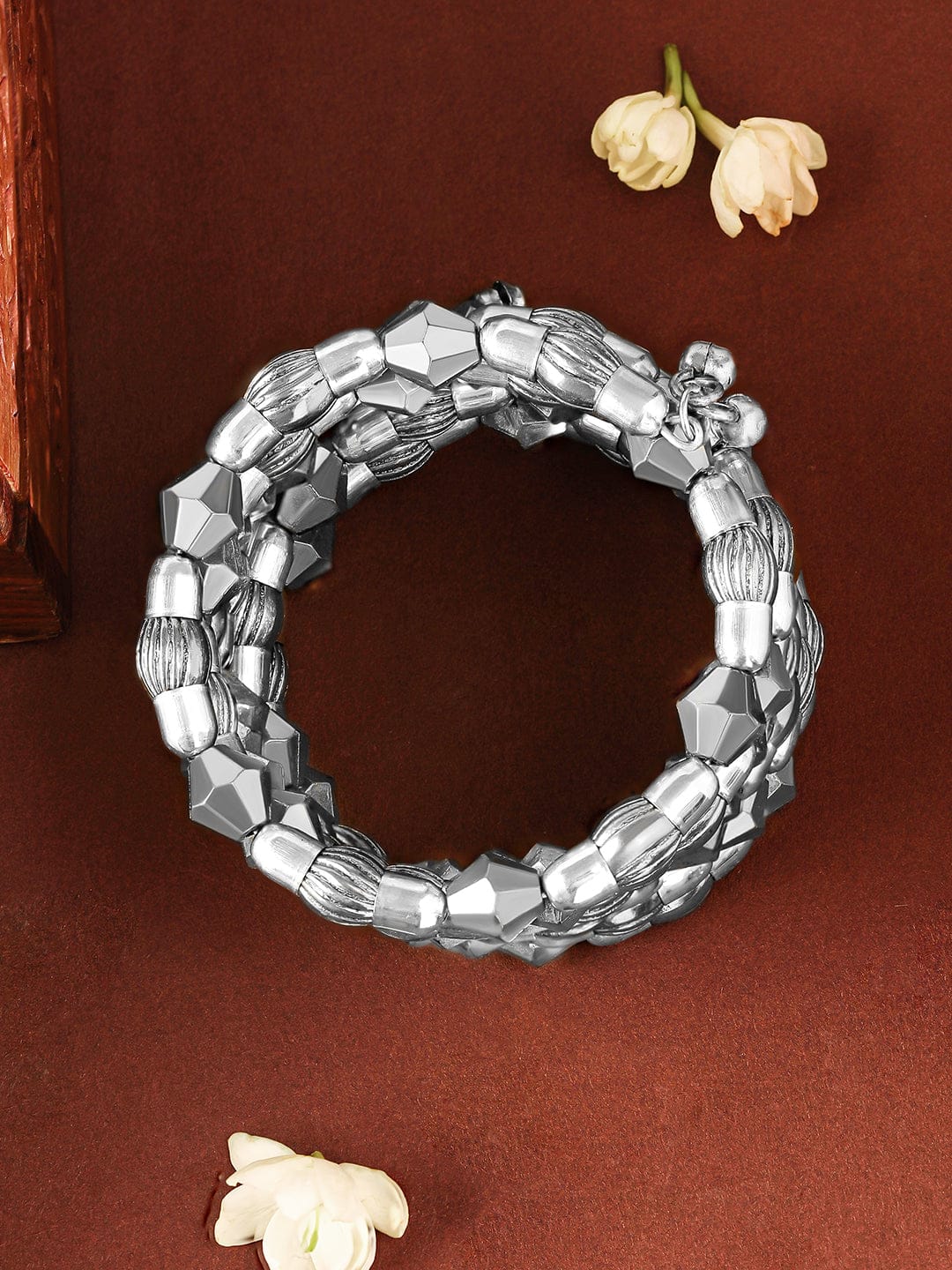 Wentra Silver Plated Multi-Layered Statement Bracelet