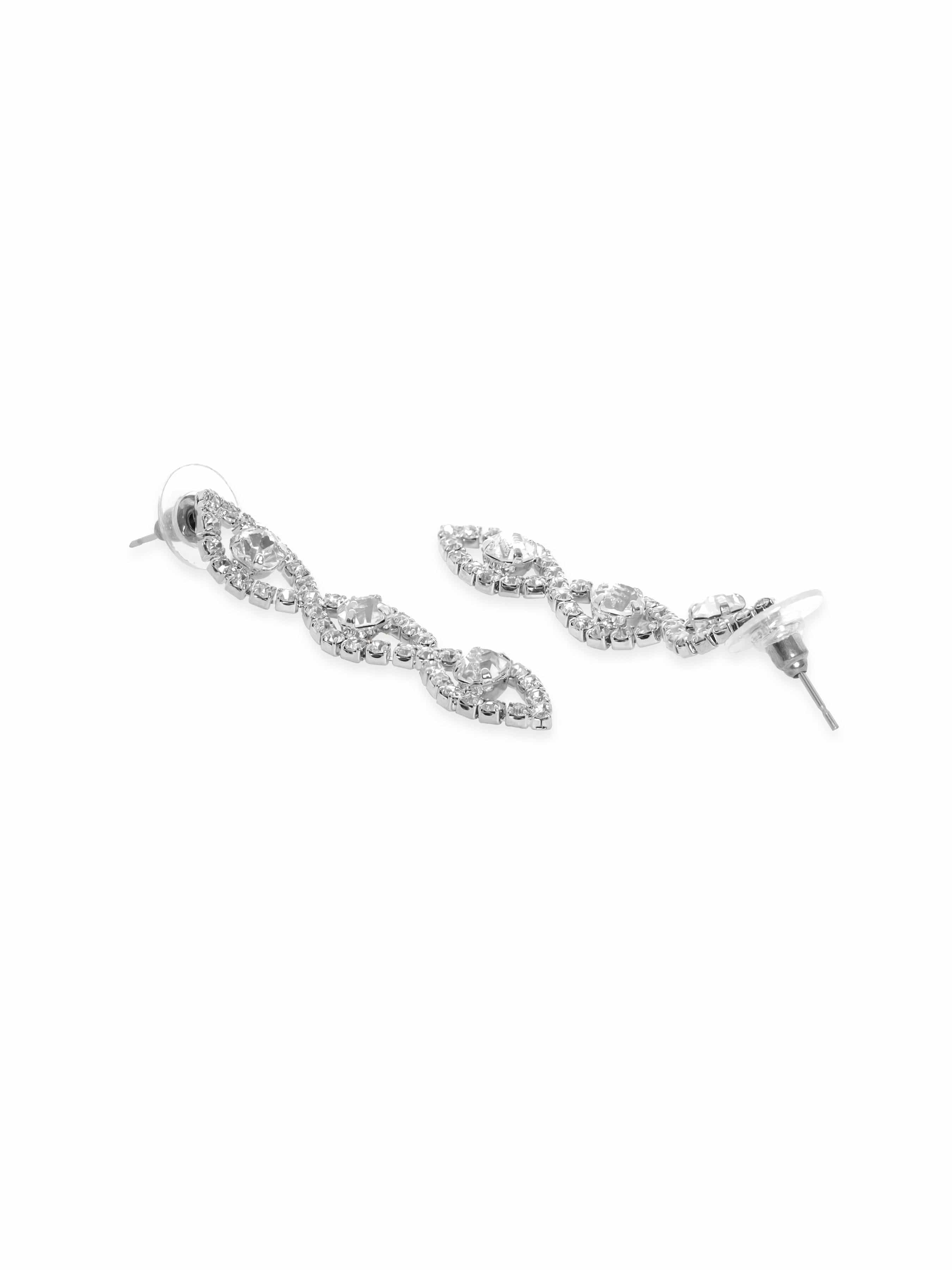 American Diamond Zirconia Twisted Wine Patter Necklace Set