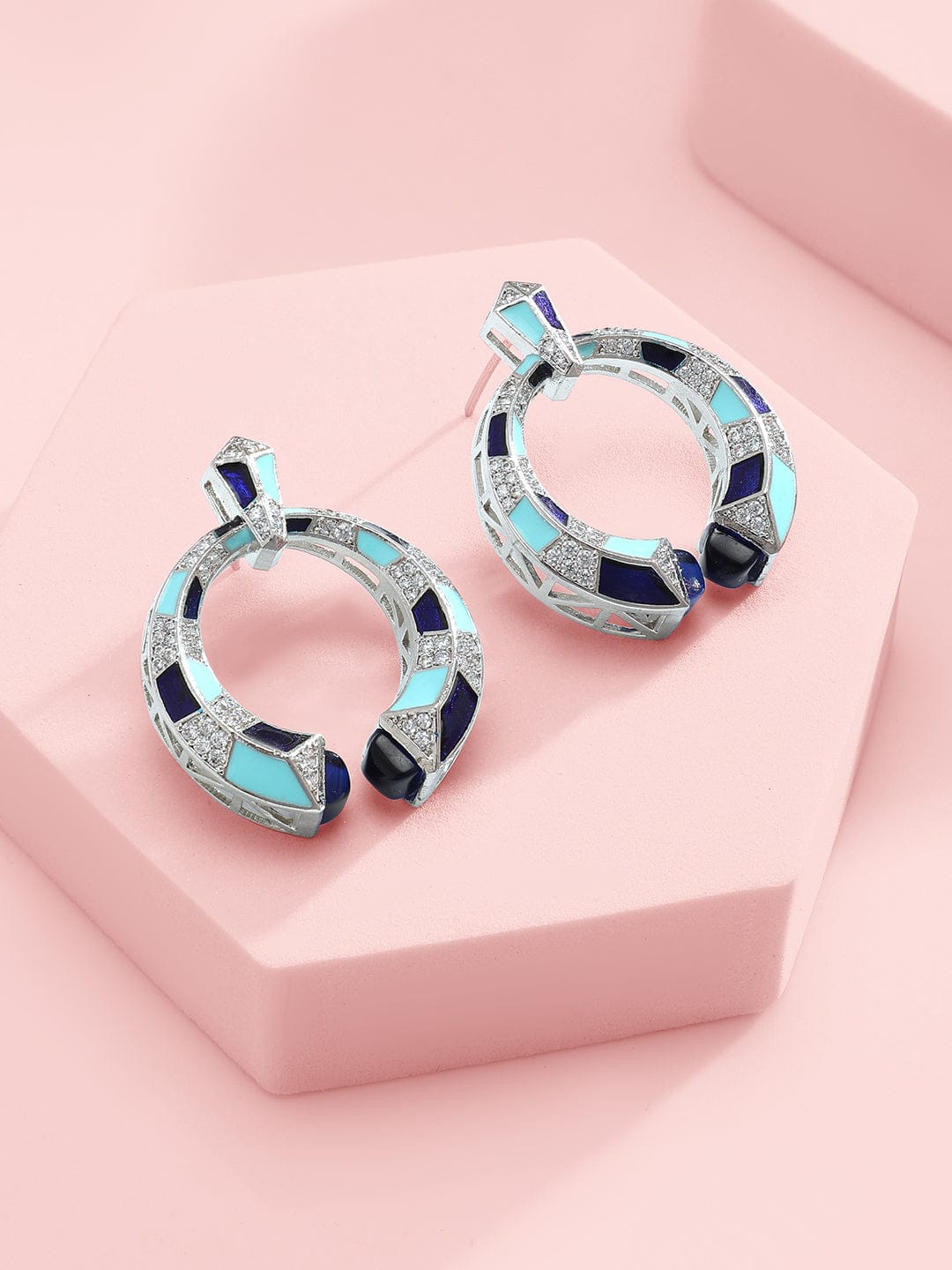 Blue American Diamond Zirconia Choker Set