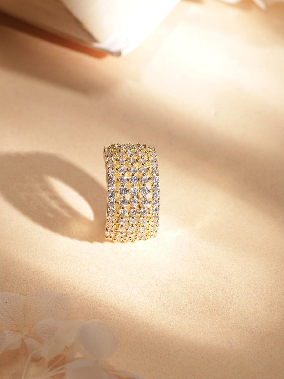 American Diamond Zirconia Gold Ring