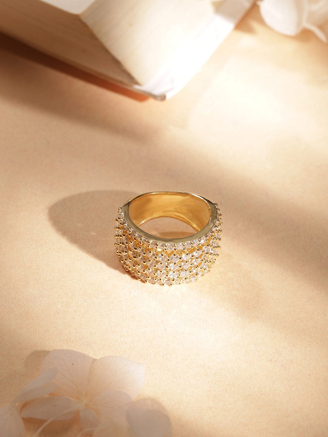 American Diamond Zirconia Gold Ring