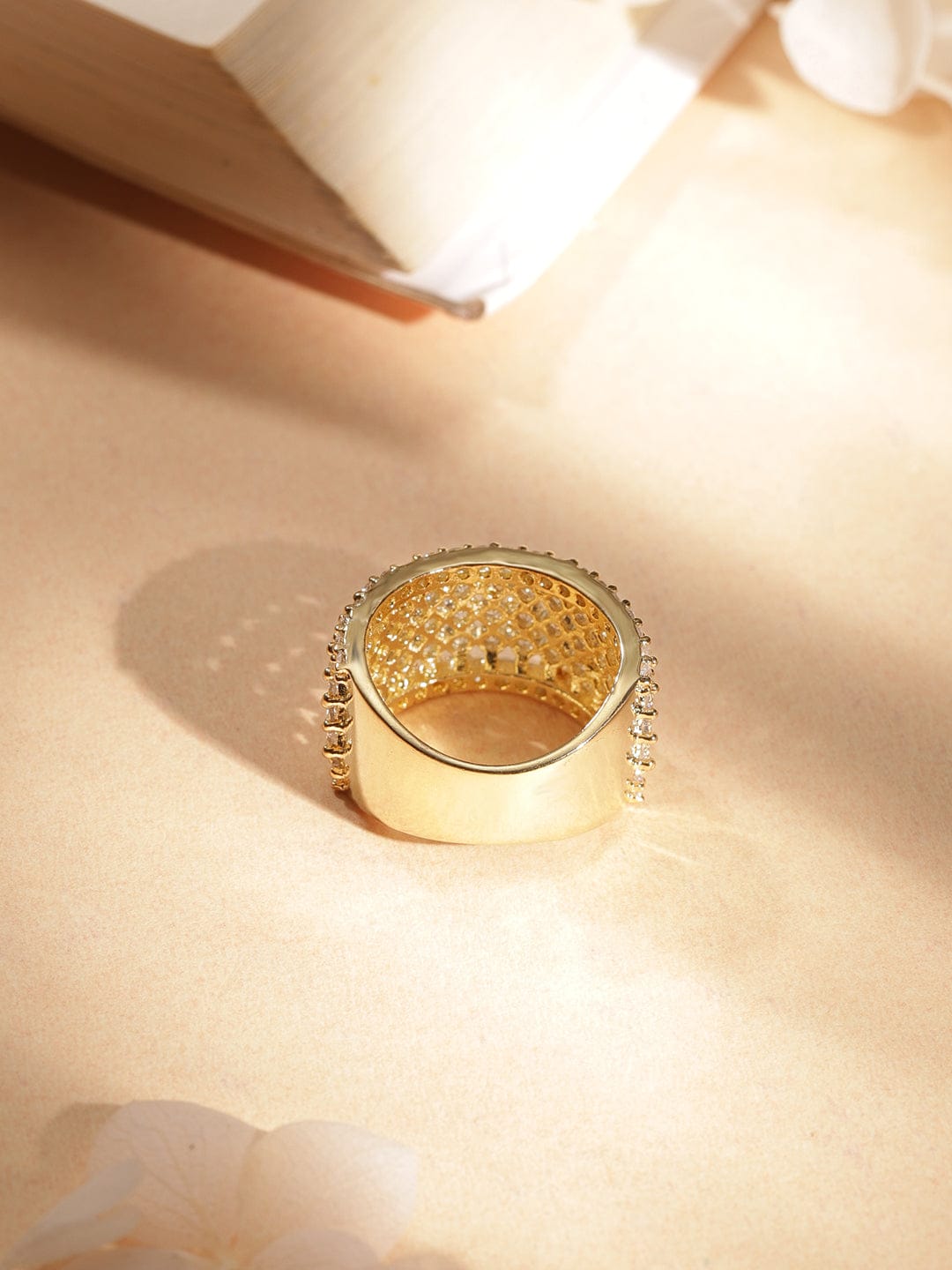American Diamond Zirconia Gold Ring