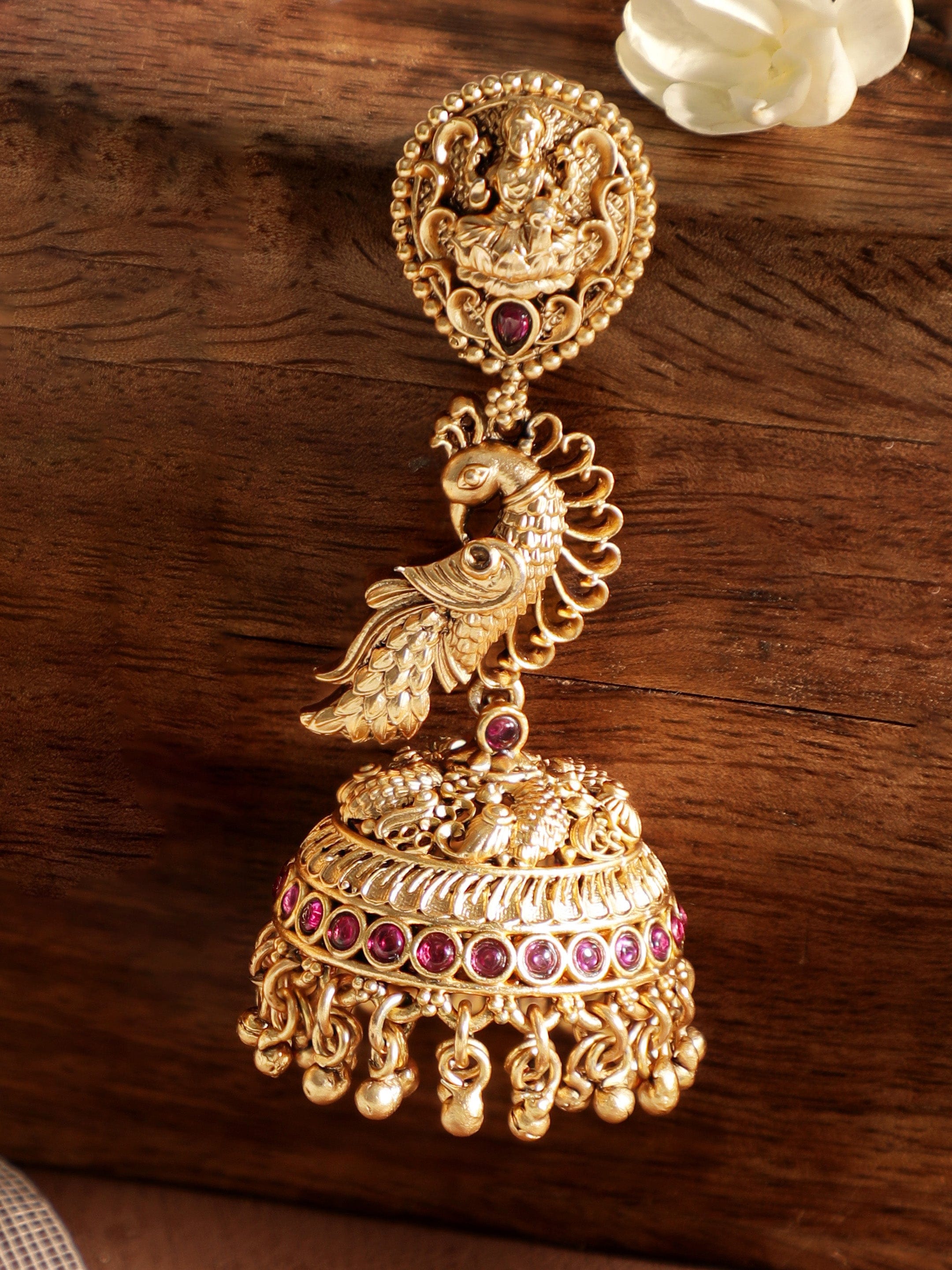 Whispers of the Peacock Jhumka