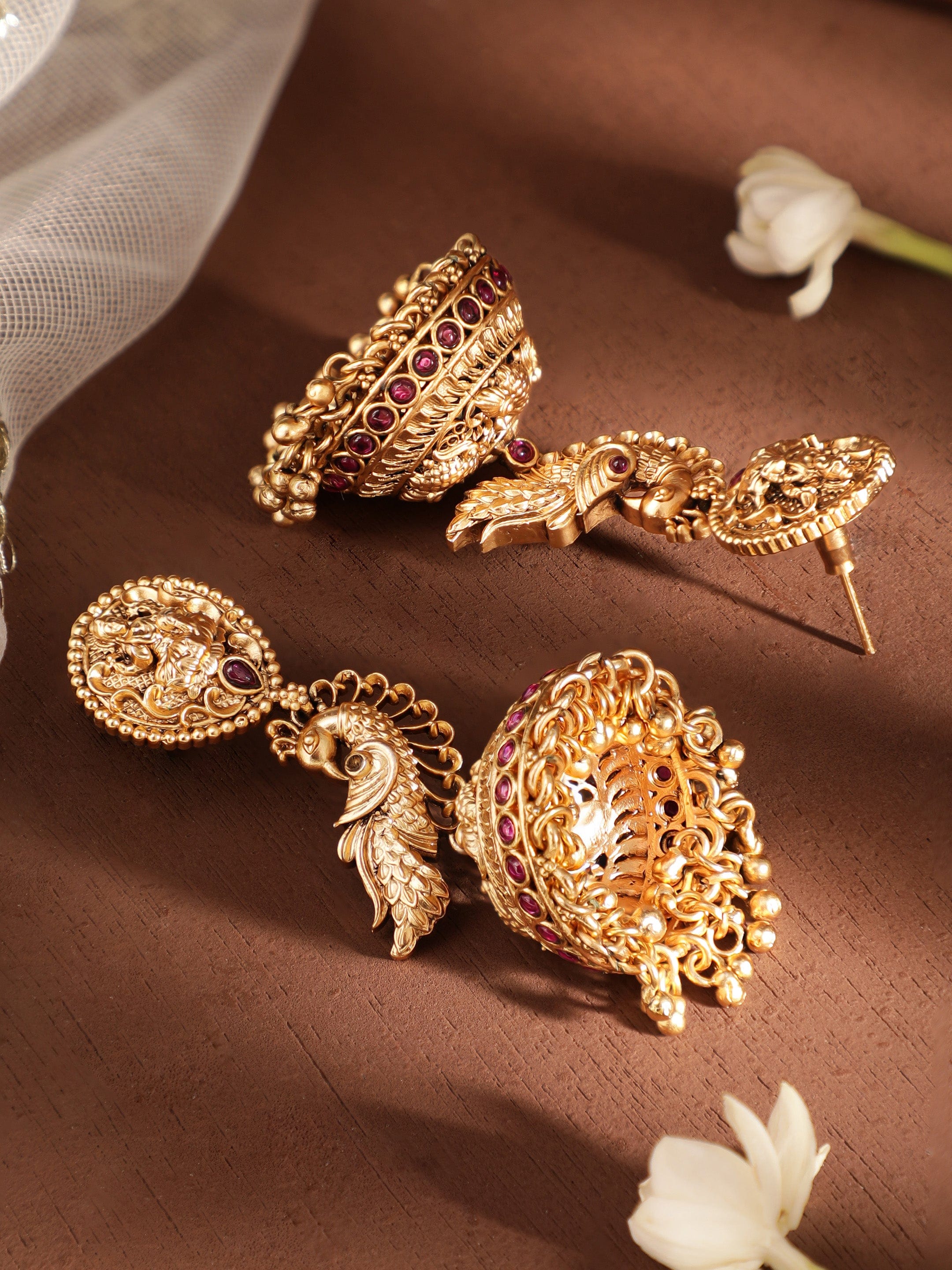 Whispers of the Peacock Jhumka
