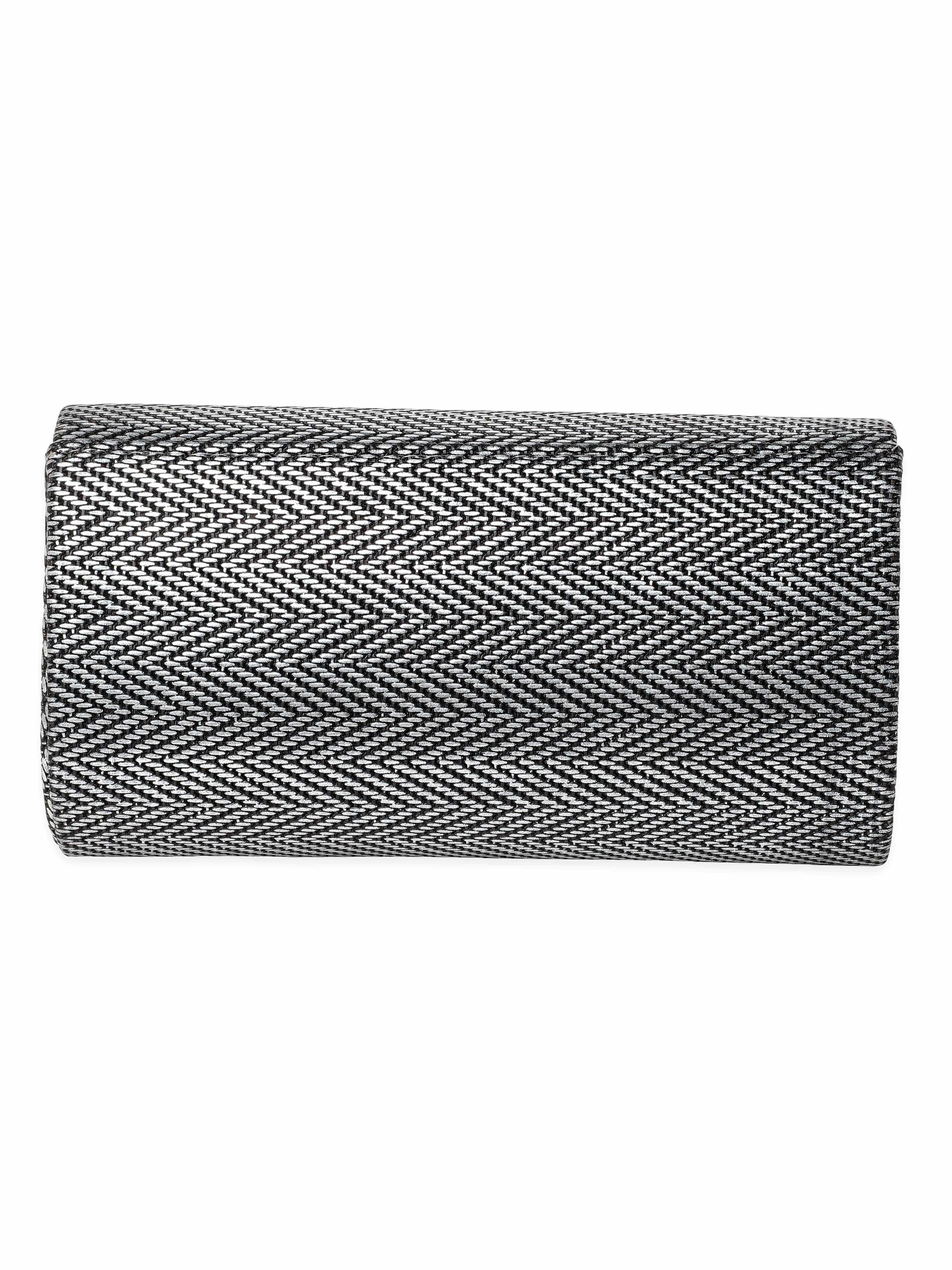 Wentra Urban Elegance Handcrafted Grey Textured Clutch