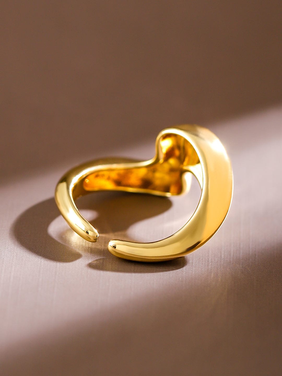 Wentra Voguish 18K Gold-Plated Abstract Statement Adjustable Ring