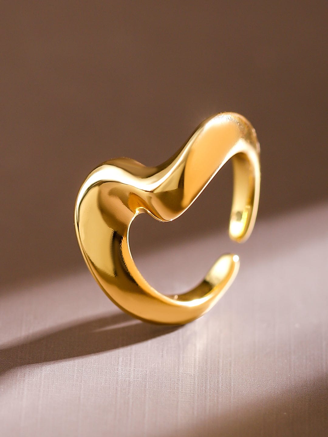 Wentra Voguish 18K Gold-Plated Abstract Statement Adjustable Ring