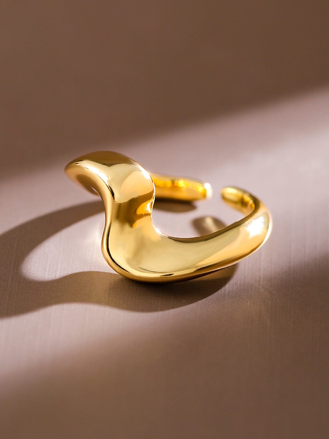 Wentra Voguish 18K Gold-Plated Abstract Statement Adjustable Ring