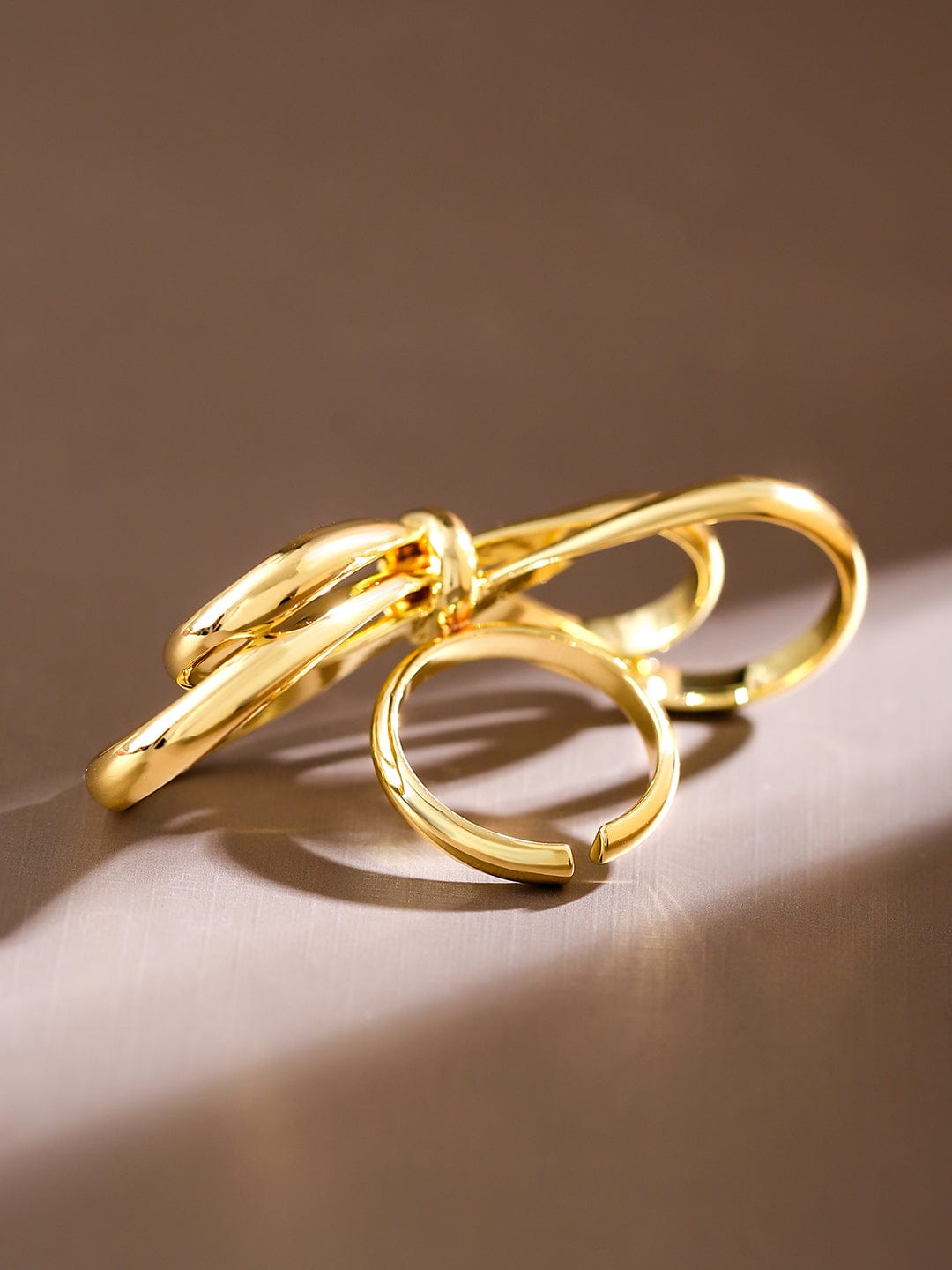 Wentra Voguish 18K Gold-Plated Adjustable Bow Knot Ring