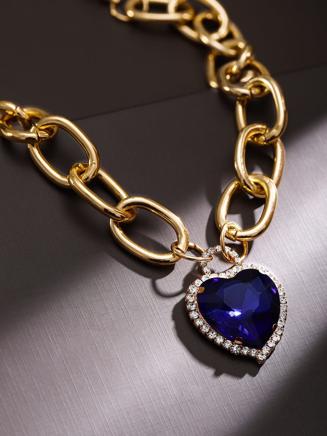 Blue Sapphire Studded Pendant Necklace