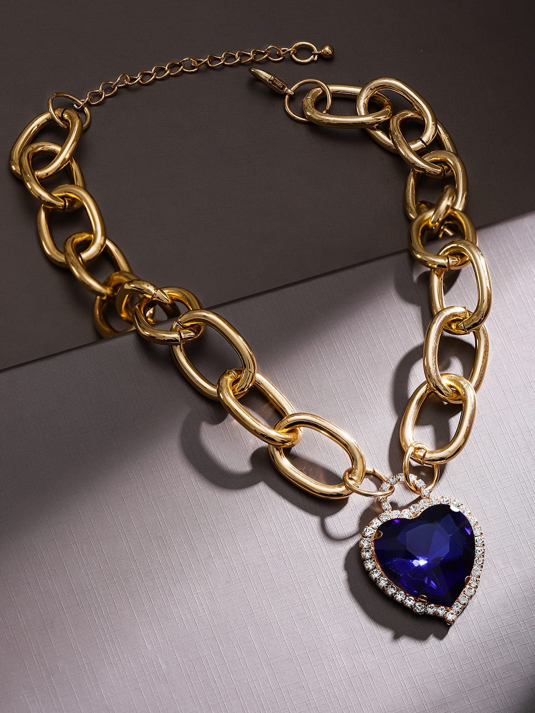 Blue Sapphire Studded Pendant Necklace
