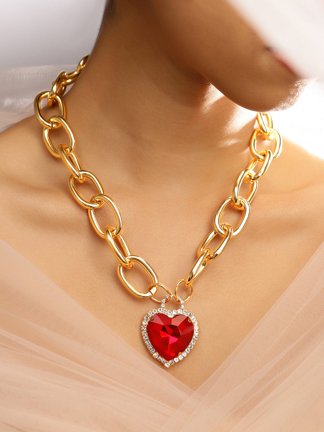 Red Heart Pendant Necklace