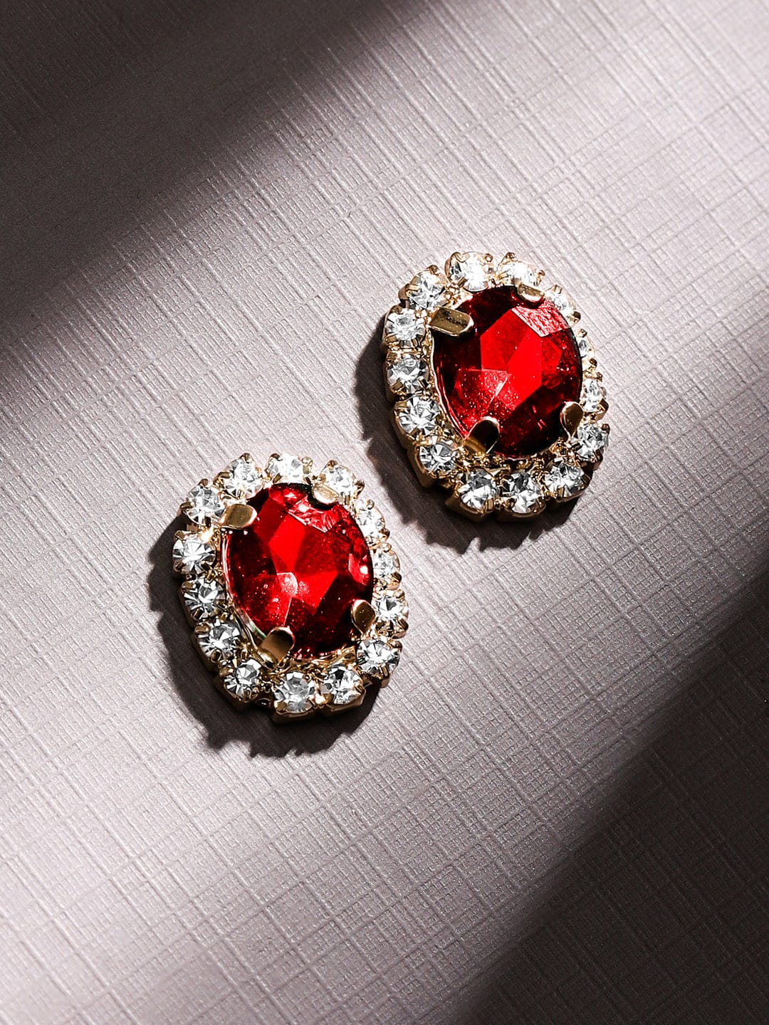 American Diamond Zirconia Ruby Necklace Set