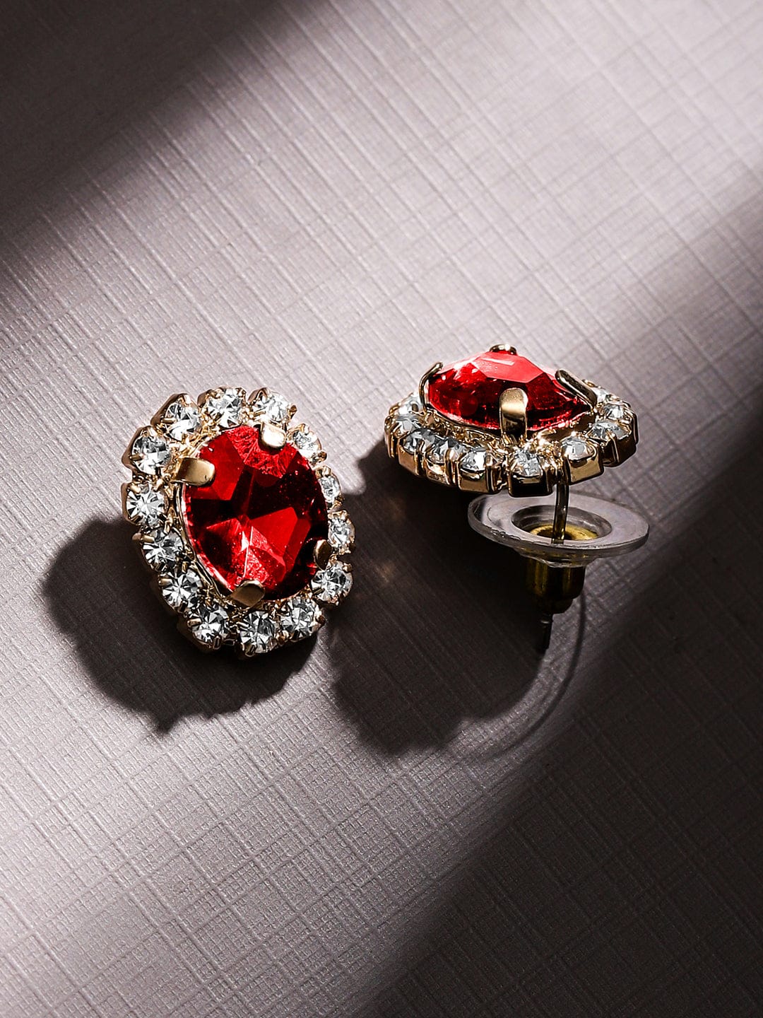 American Diamond Zirconia Ruby Necklace Set