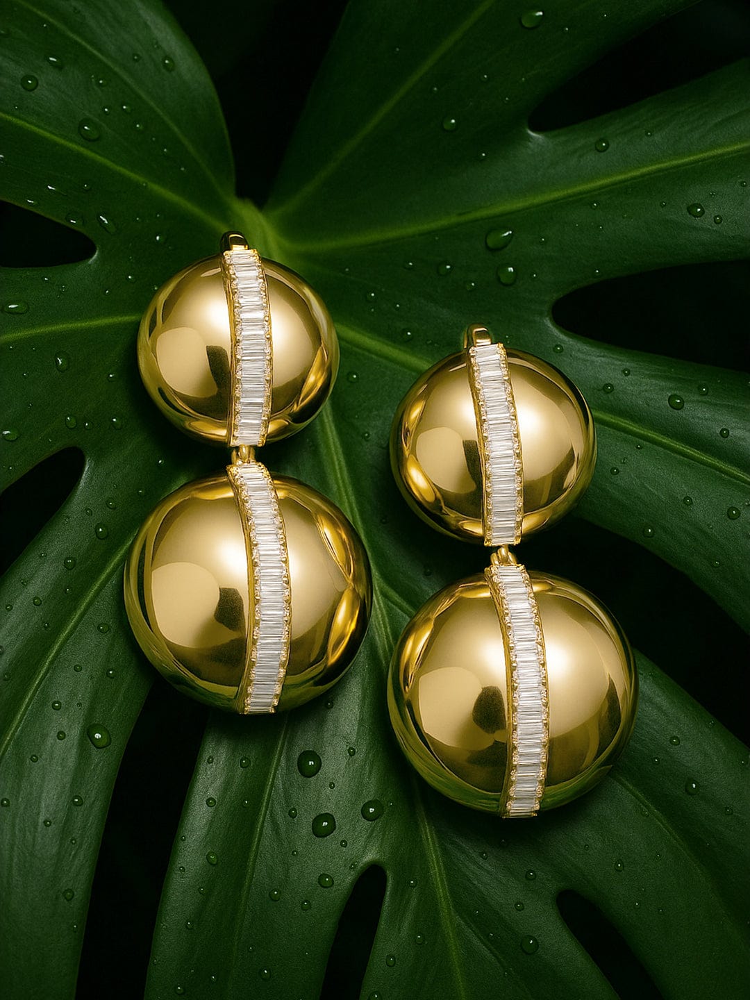 American Diamond Zirconia Glow Dome Earrings