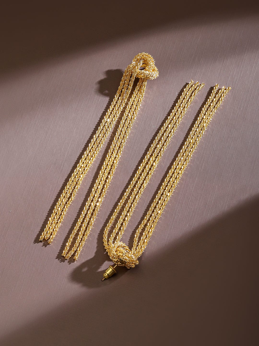 Polished Knot Design Chain Earrings