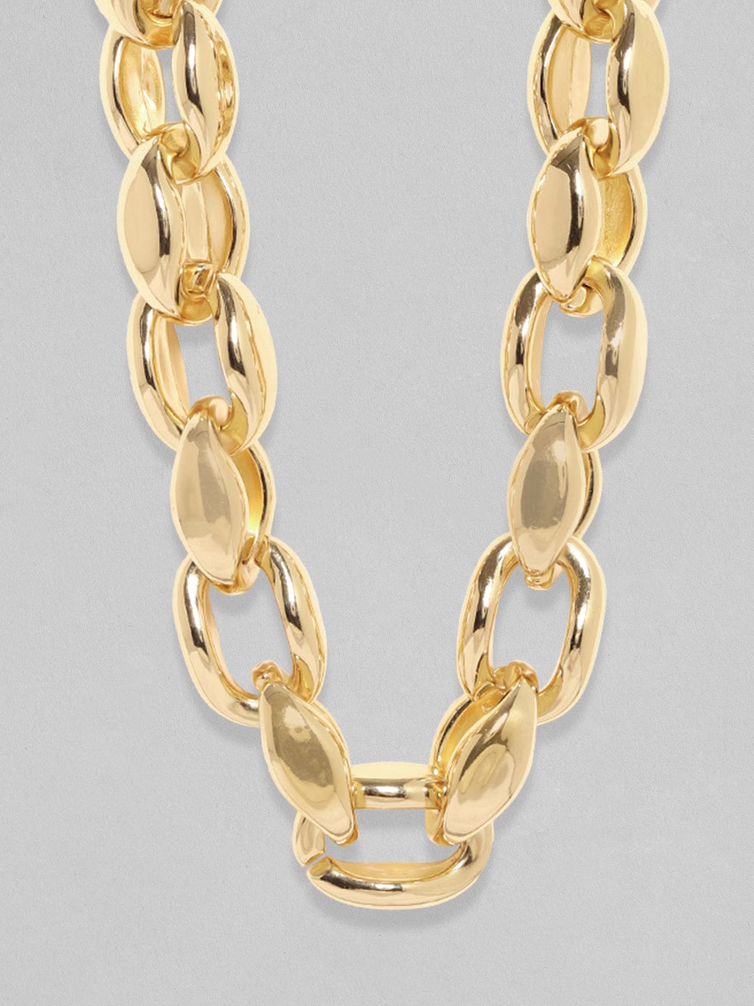 Wentra Voguish 18K Gold Plated Link Chain Choker Necklace
