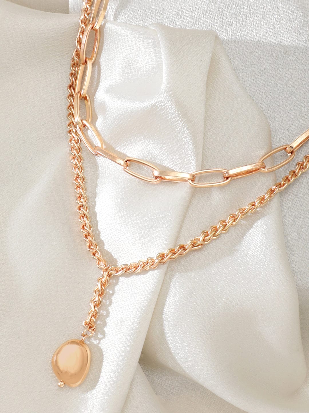 Modern Link & Rope Style Necklace