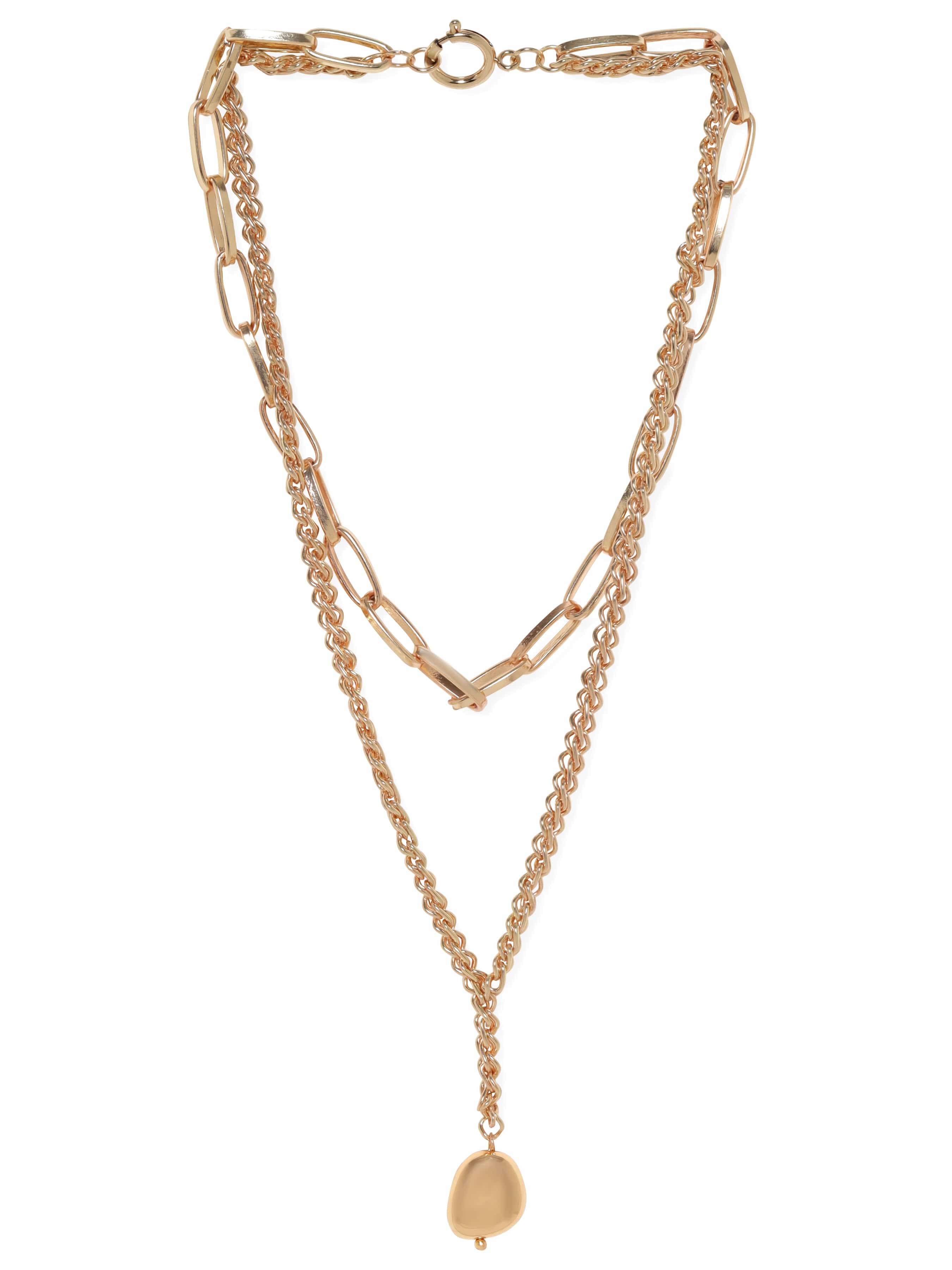Modern Link & Rope Style Necklace