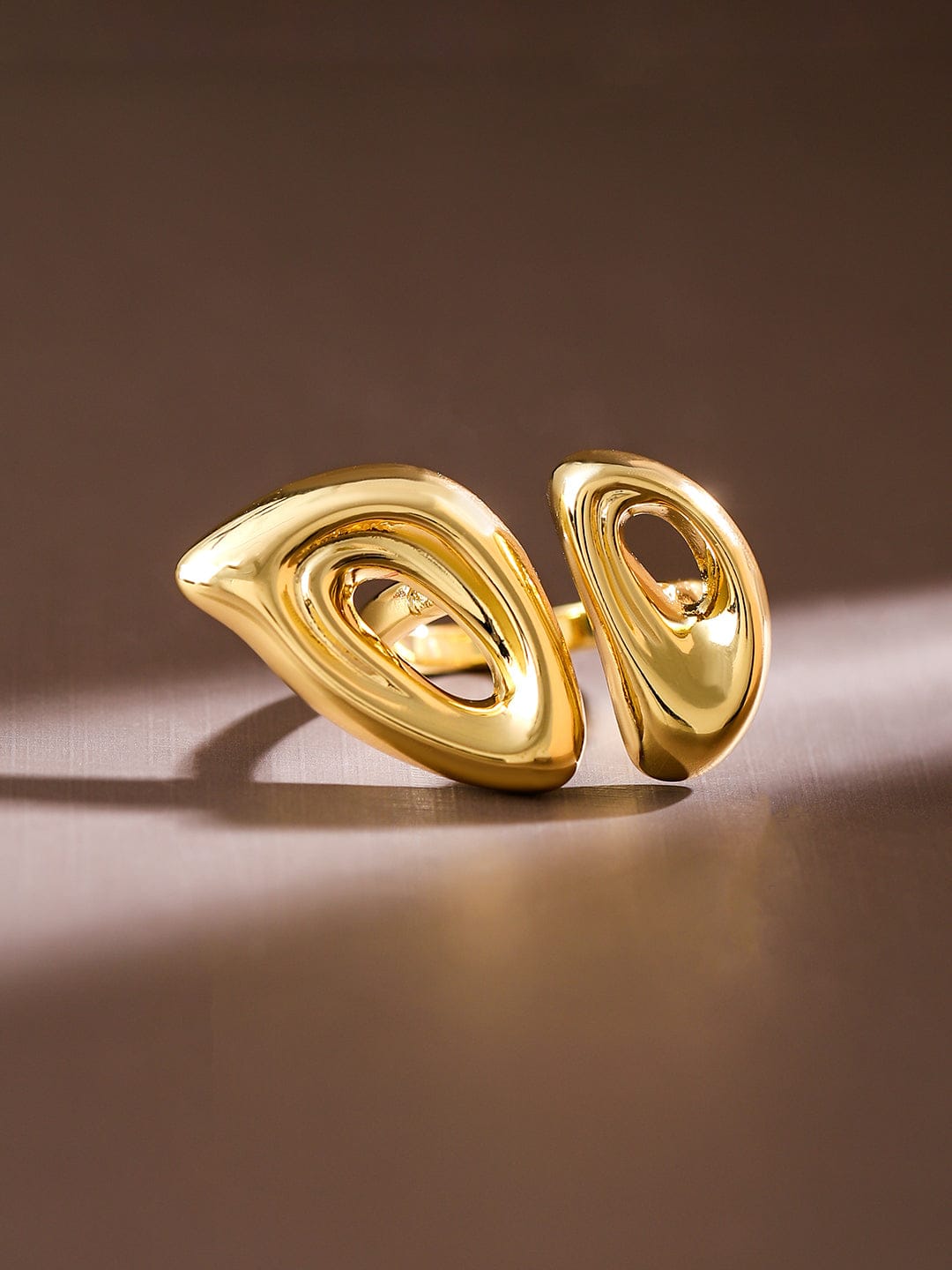 Wentra Voguish 18K Gold-Plated Sculptural Statement Openable Ring