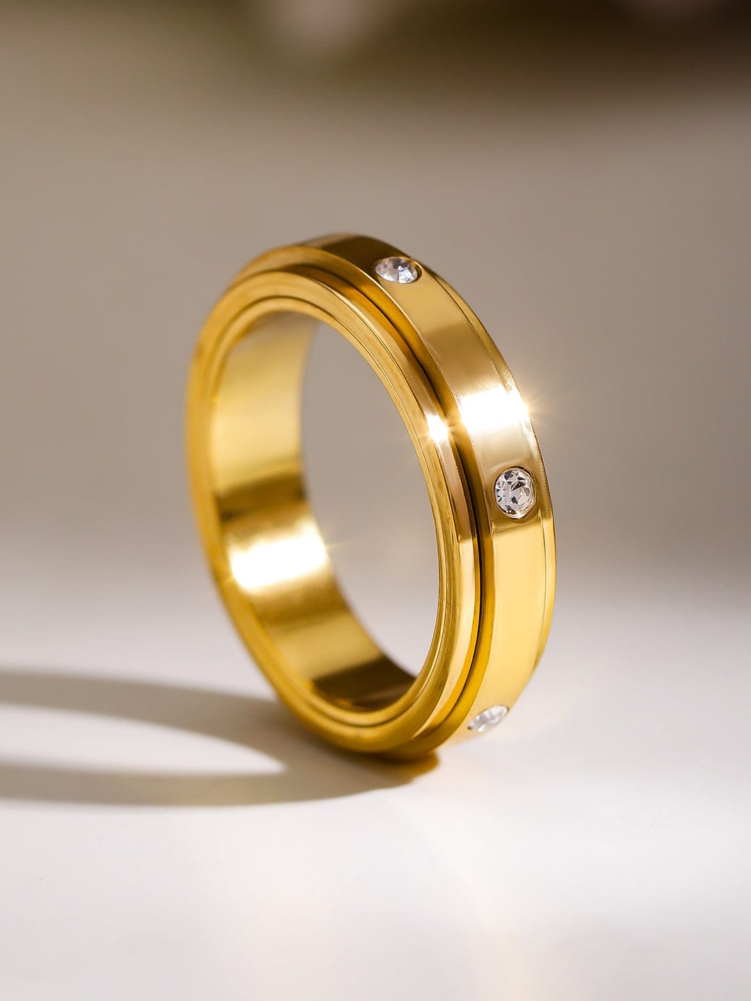 Classic American Diamond Zirconia Gold-Plated Band