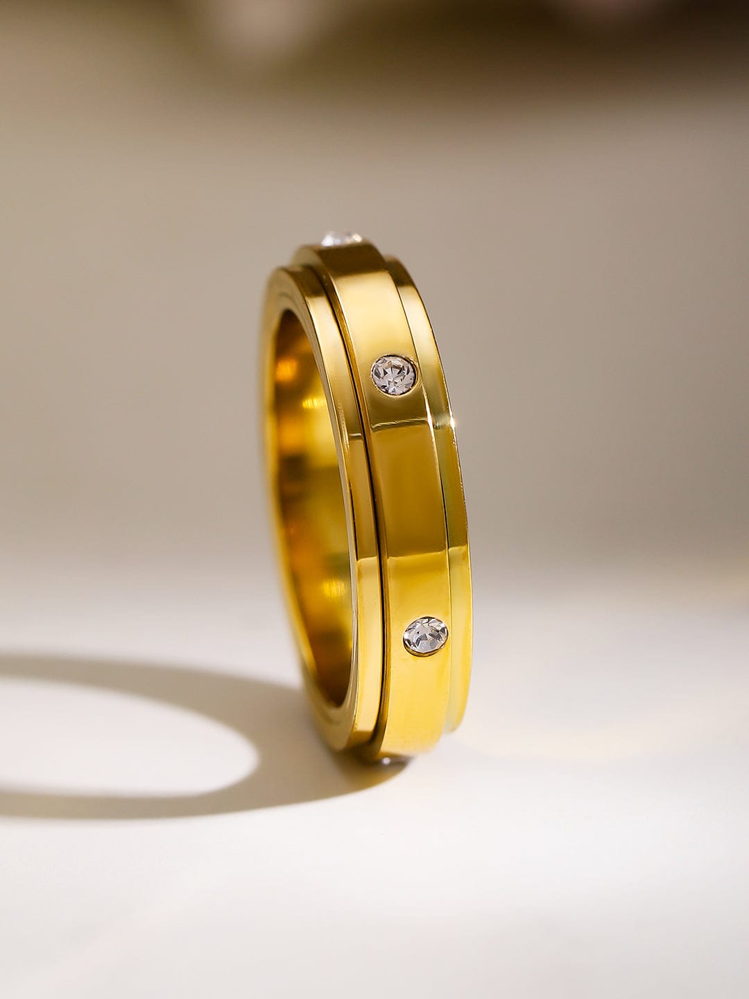 Classic American Diamond Zirconia Gold-Plated Band