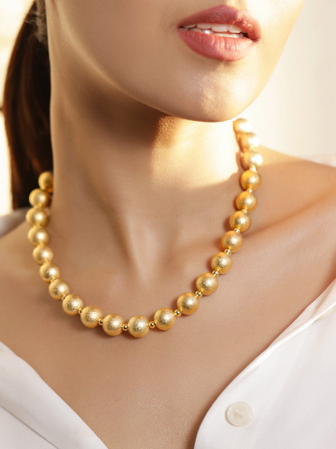 Gold Beaded Necklace For Women