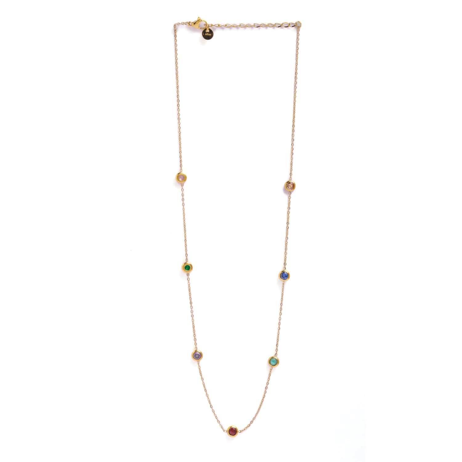 Linear Playful Multicolour Chain Necklace