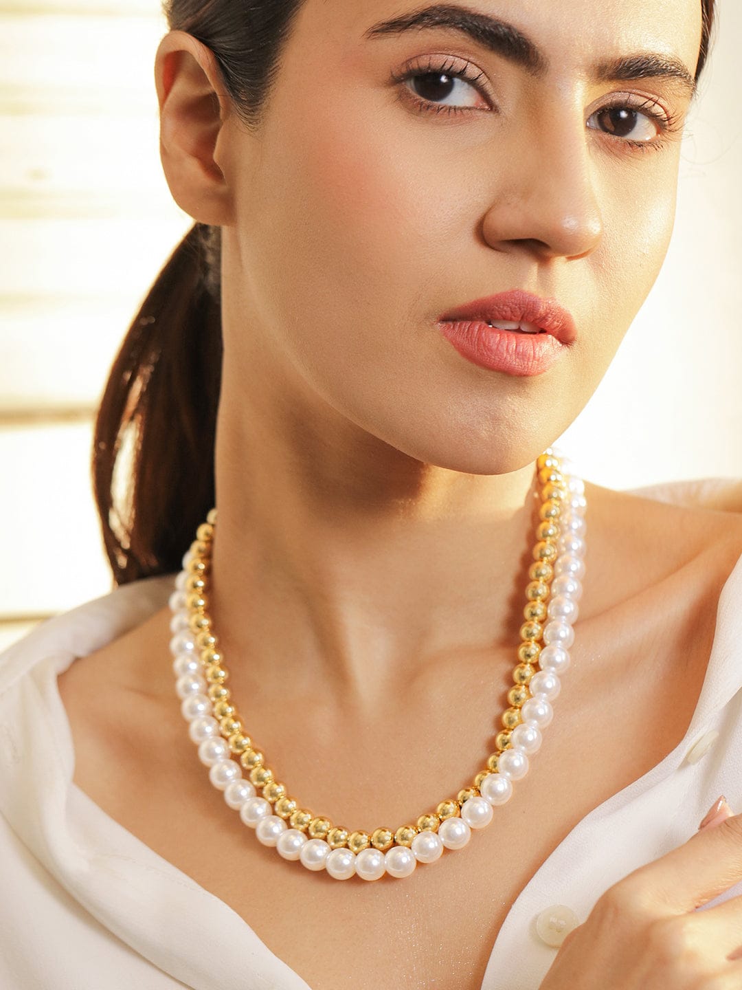 Luxe Pearl Beads Necklace