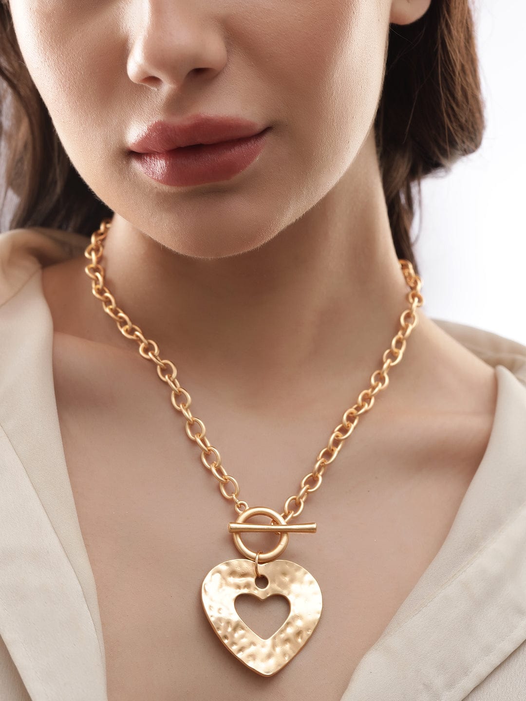 Passionate Heart Pendant Statement Necklace