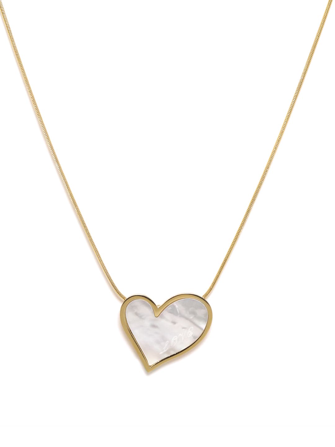 Gold Toned Heart Pendant Necklace