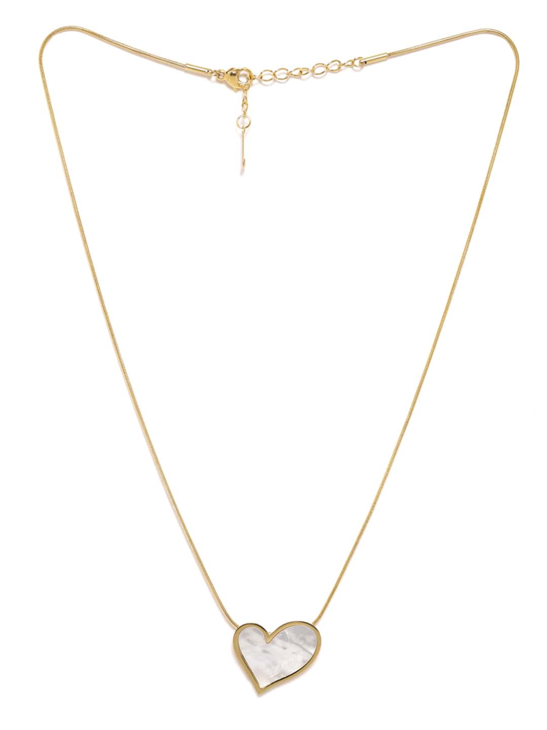 Gold Toned Heart Pendant Necklace