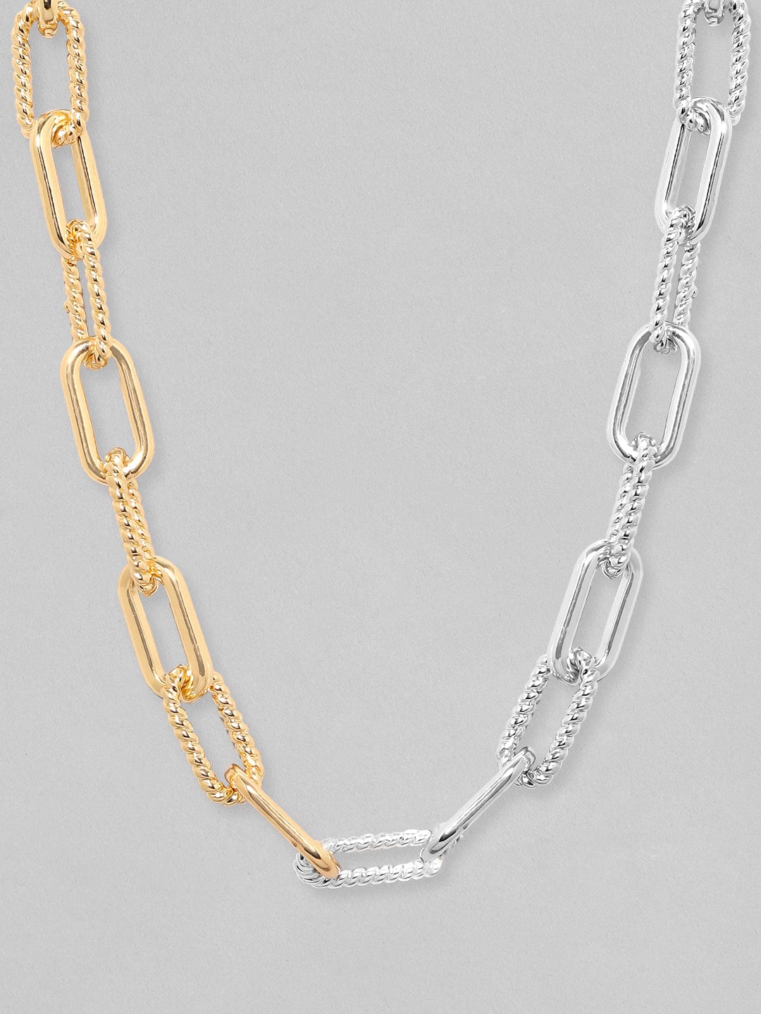 Wentra Voguish Gold  Rhodium Plated Cuban Shape Chain