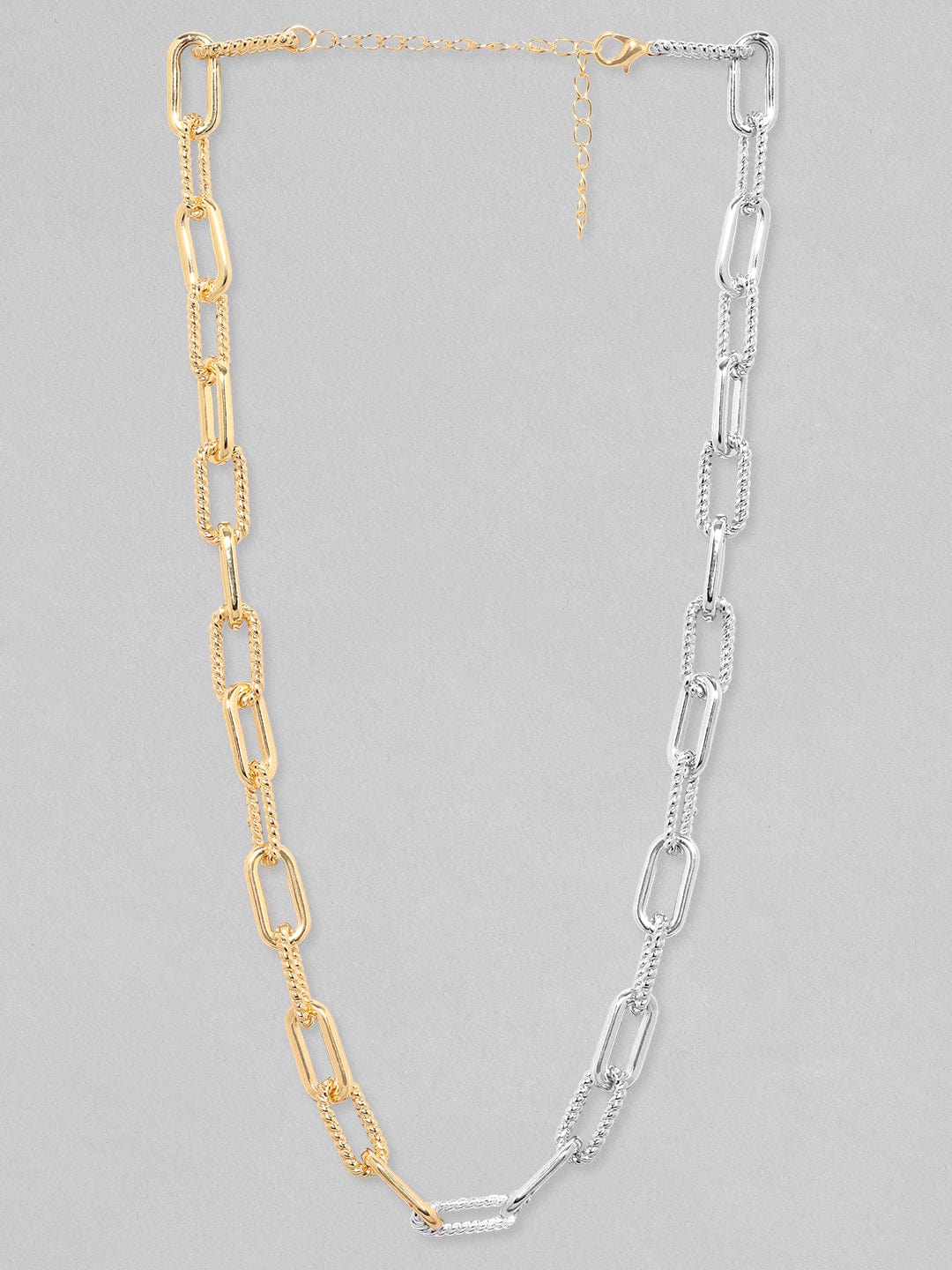 Wentra Voguish Gold  Rhodium Plated Cuban Shape Chain