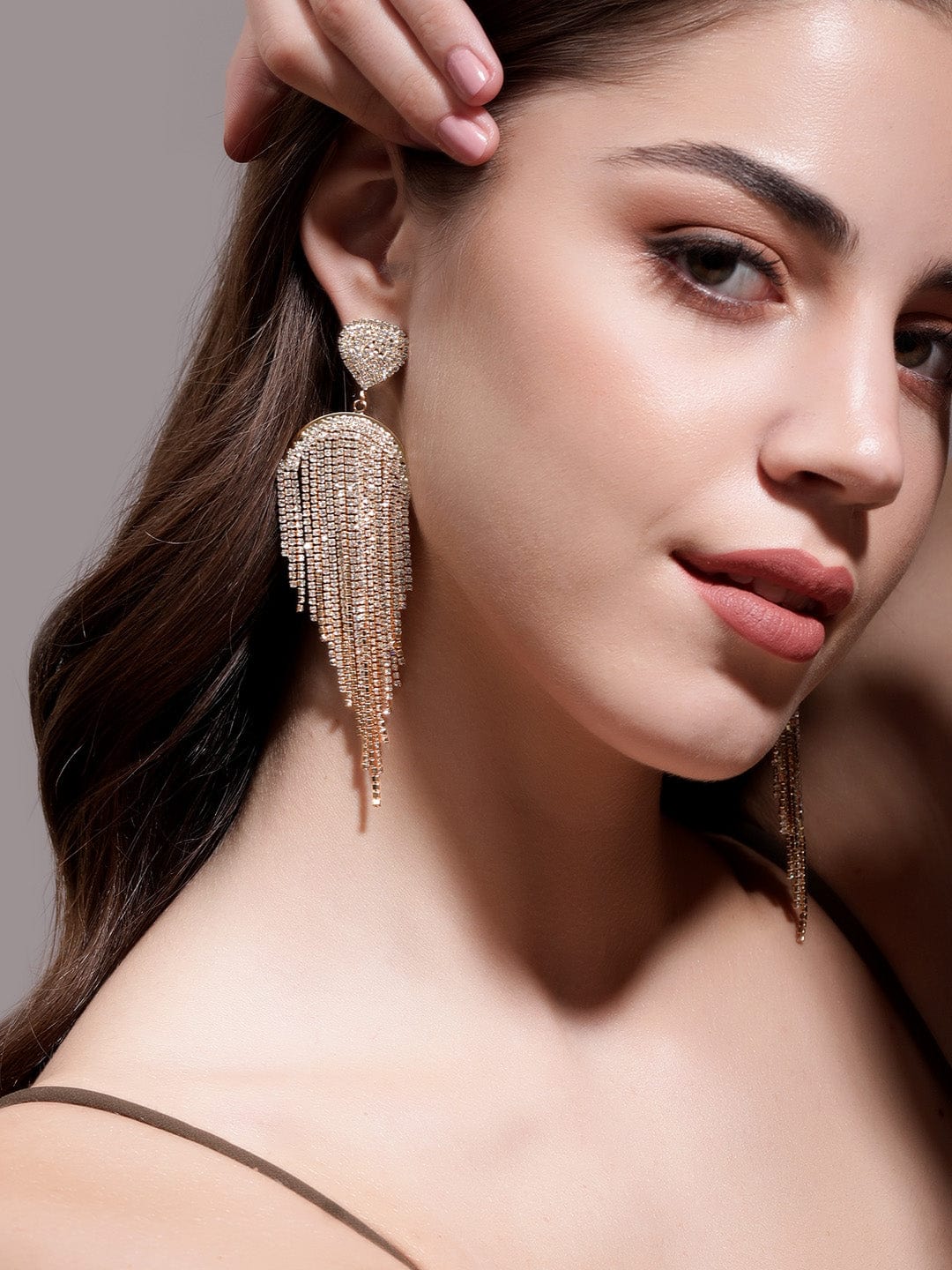 Runway Glam Crystal Multistrands Earrings