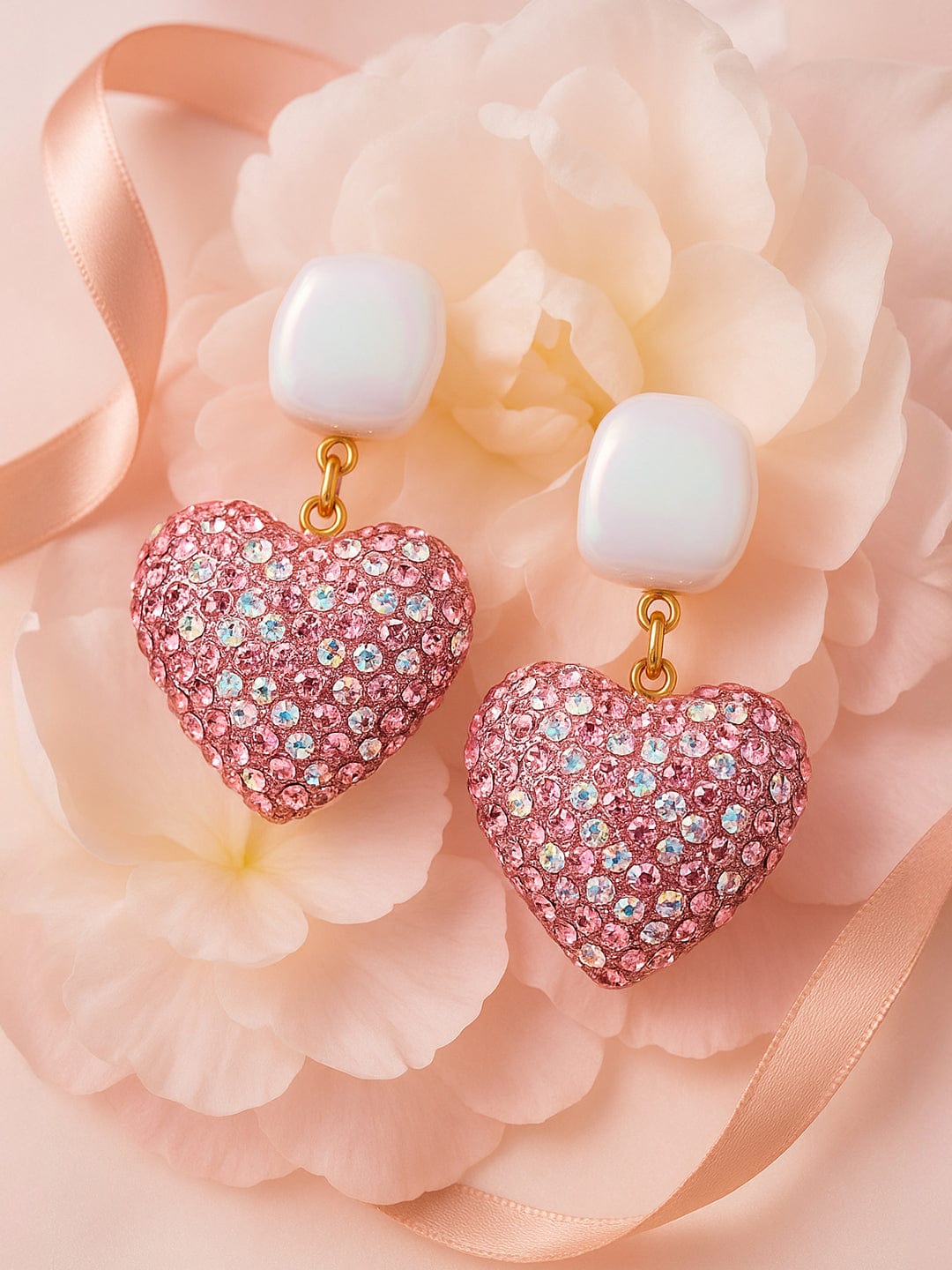Ruby Kiss Heart Drop Earrings