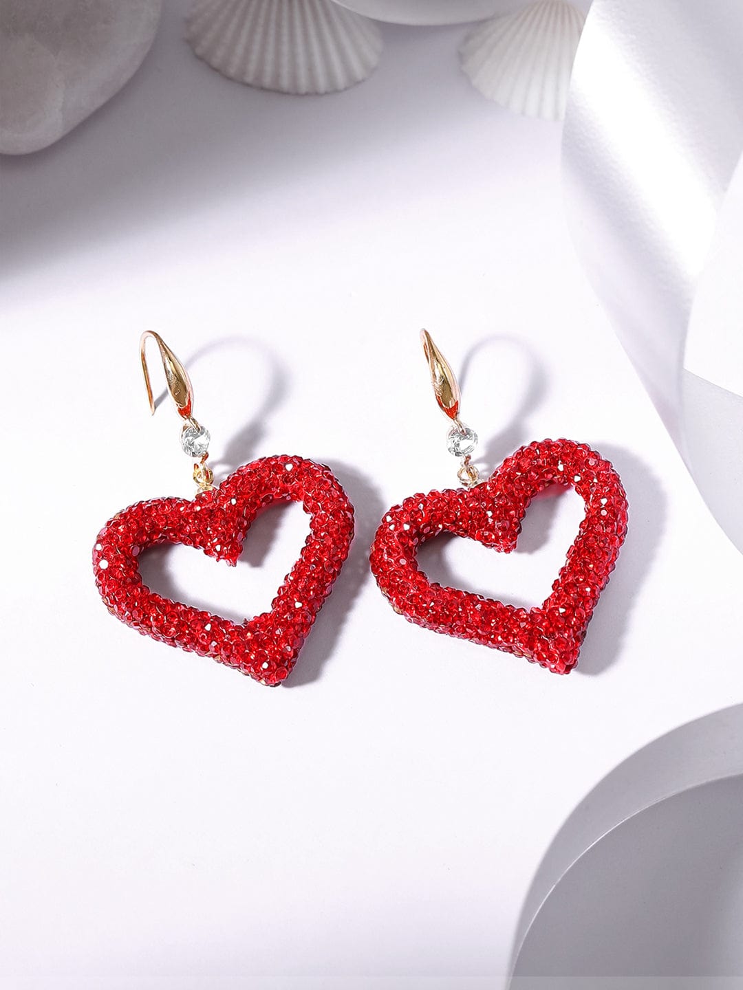 Red Love Crystal Drop Earrings