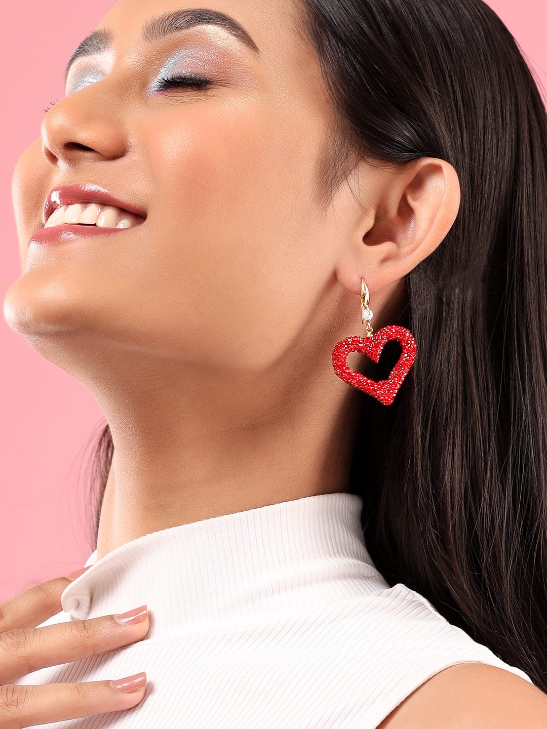 Red Love Crystal Drop Earrings