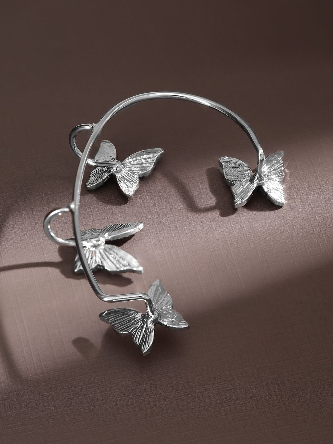 Evening Glow Crystal Butterfly Ear Cuff