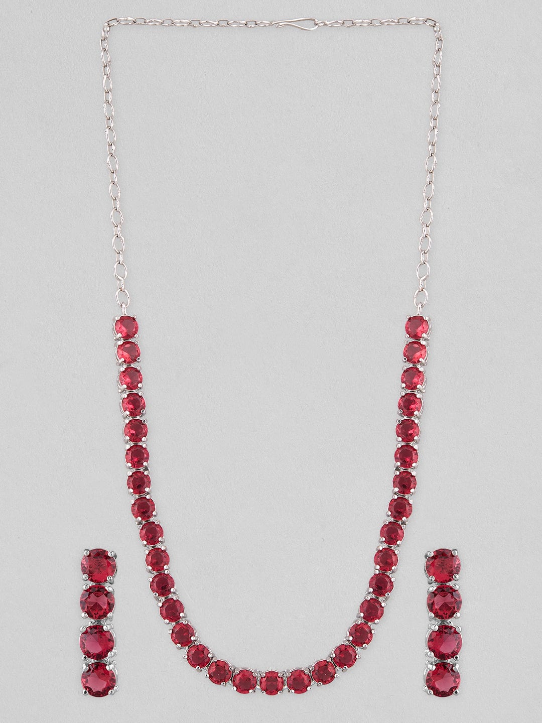 Long Ruby Necklace Set