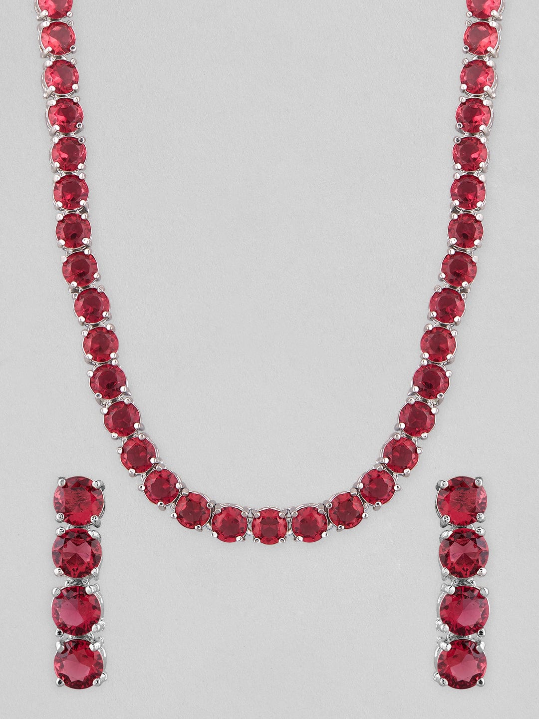Long Ruby Necklace Set