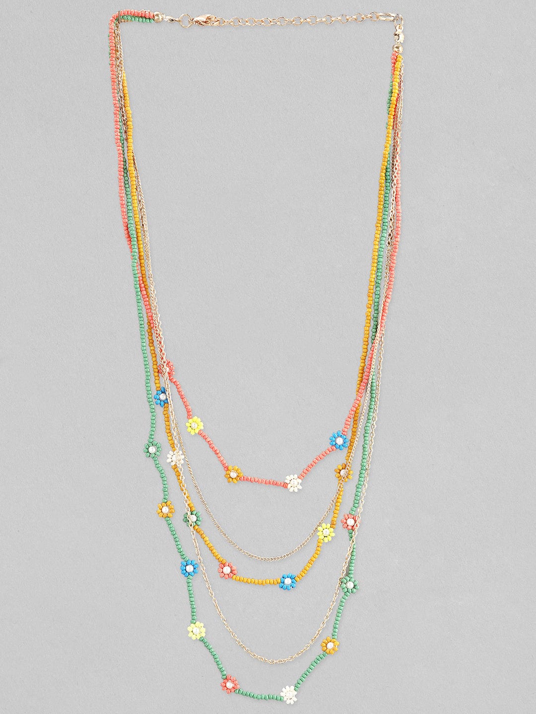 Wentra Voguish Women Blue Green Layered Necklace