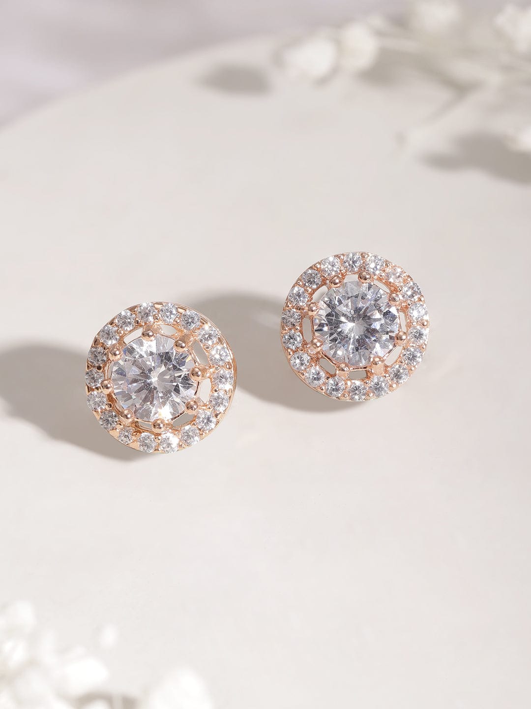 Rose Gold American Diamond Zirconia Necklace Set