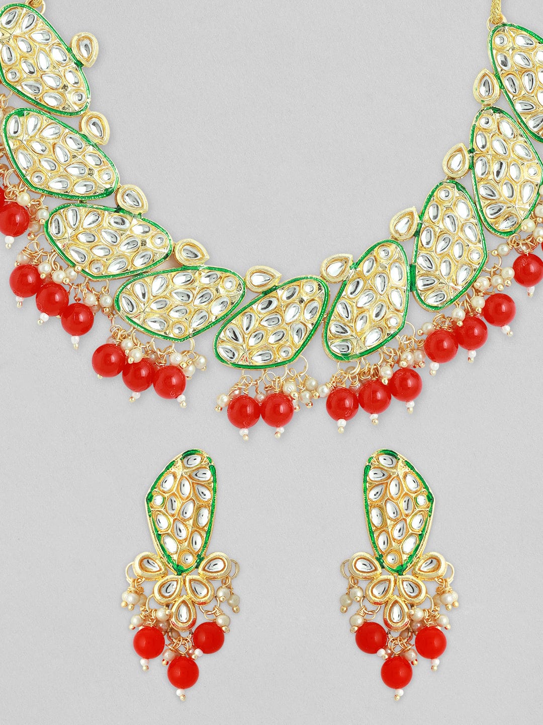 Red & Green Festive Necklace Set