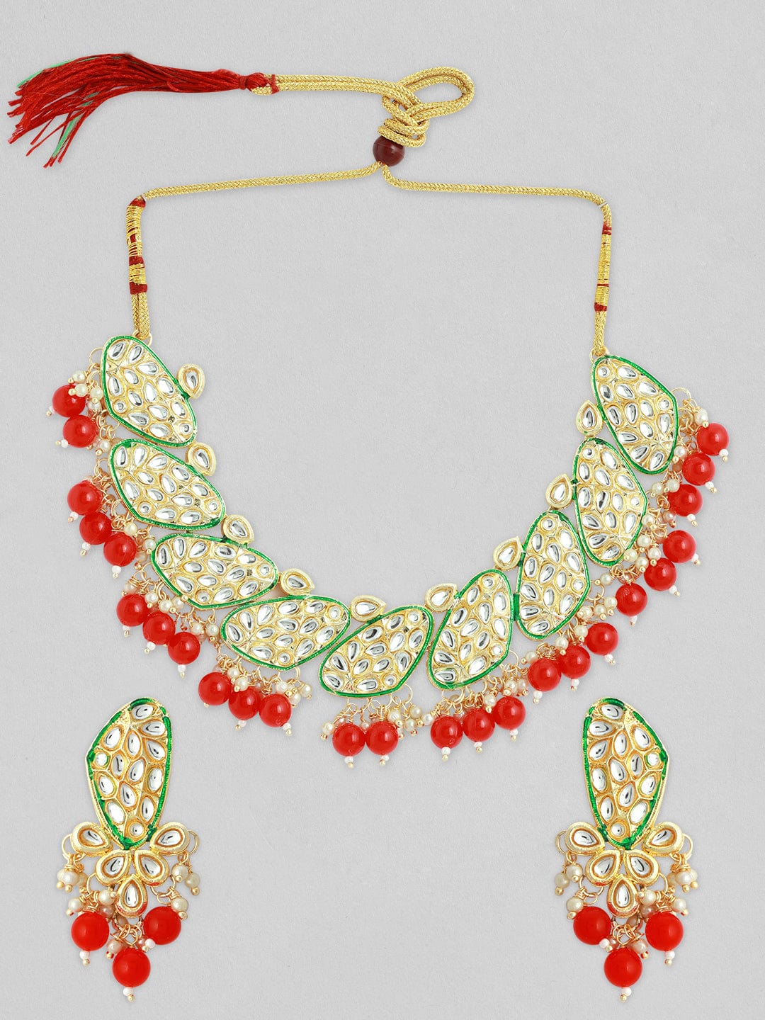 Red & Green Festive Necklace Set