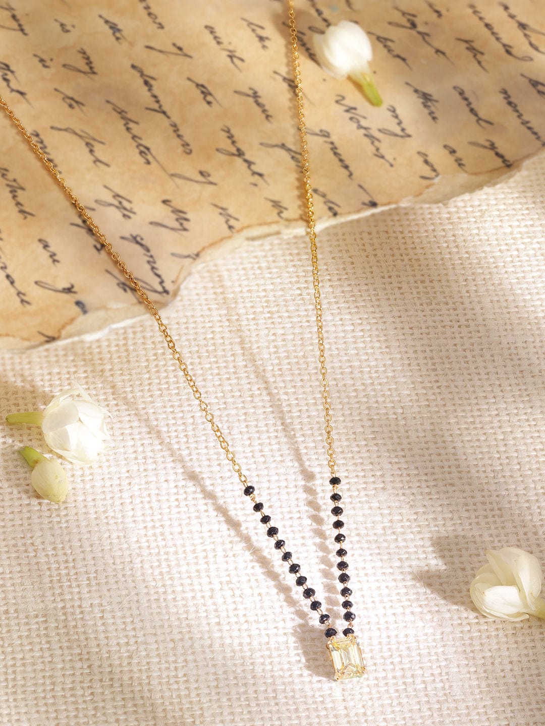 American Diamond Zirconia Cubic Gold Mangalsutra